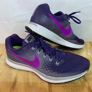 Nike Air Zoom Pegasus 34 Womens 9.5 Purple Gray Running Sneaker Shoes 880560-500
